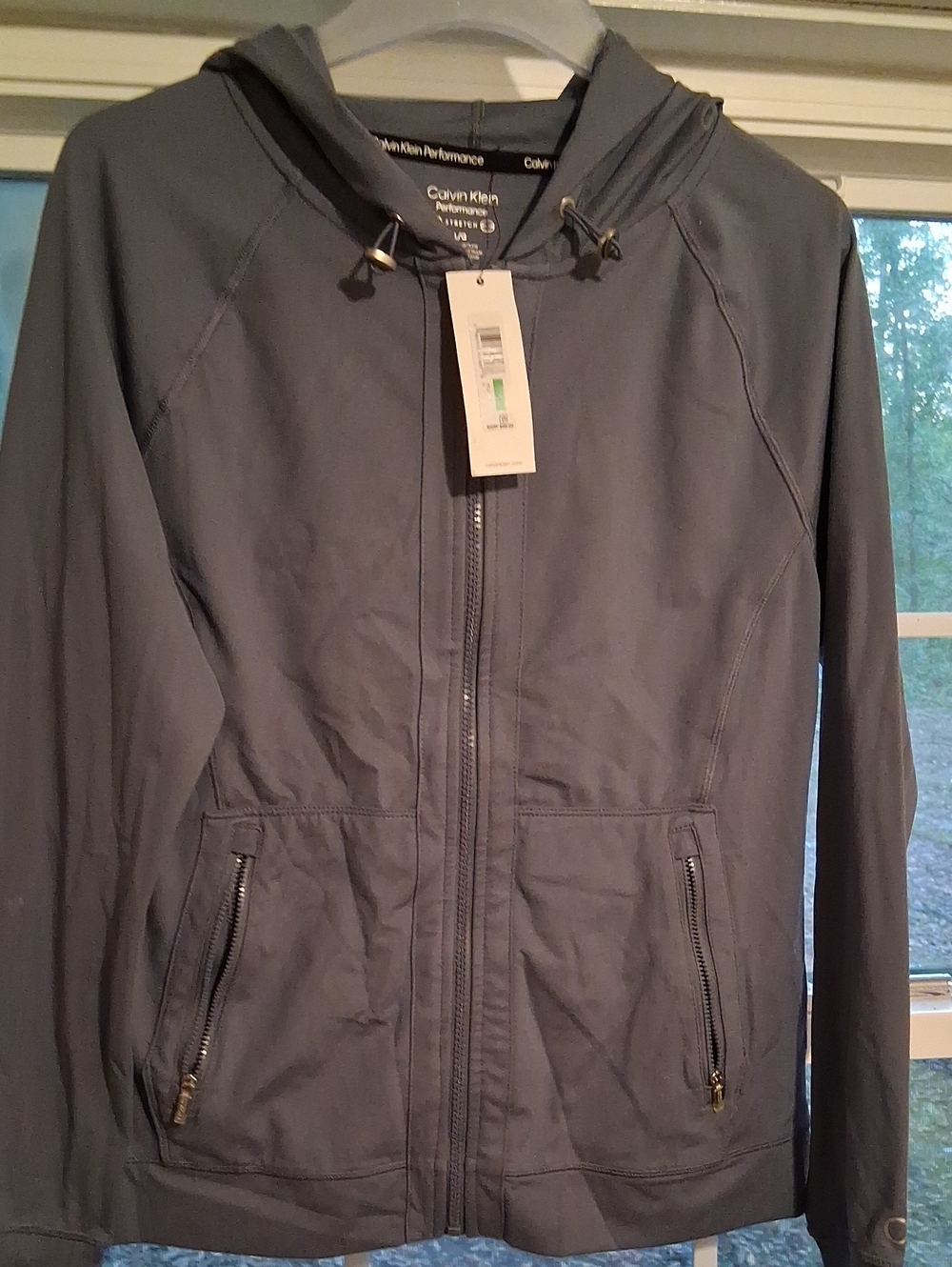 Calvin Klein Performance Slate Gray Full Zip Hooded Jacket